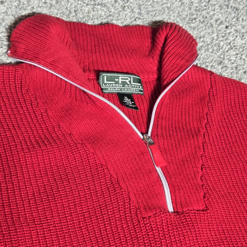 L - RL Ralph Lauren Active Womens XL Knit Mock Turtle Neck Quarter Zip Pullover - Picture 6 of 15